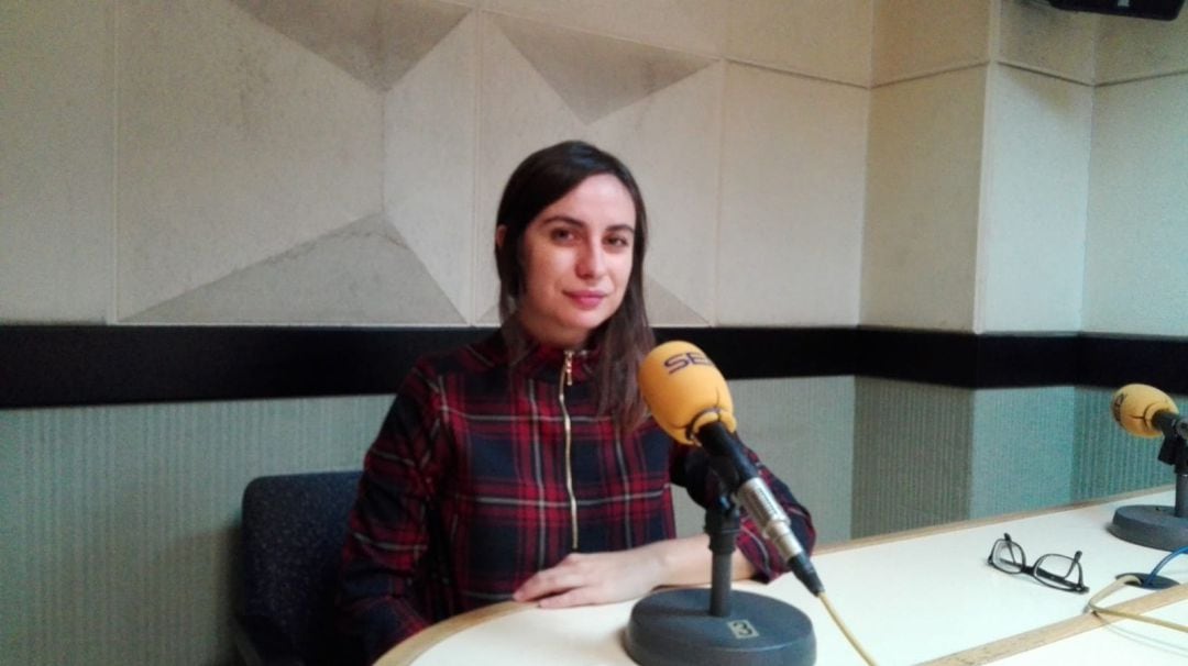 María Sánchez en los estudios de Radio Zamora