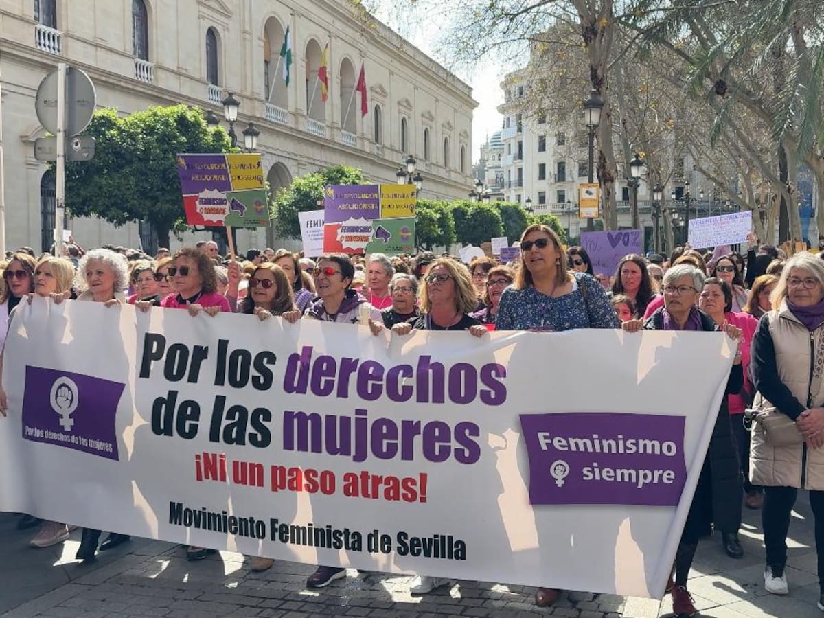 Contra la violencia machista, la guerra y por la igualdad de oportunidades: los mensajes más sonados del 8M en Sevilla