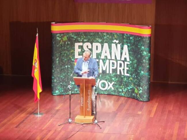 Javier Ortega Smith en el acto de cierre de campaña en Palencia