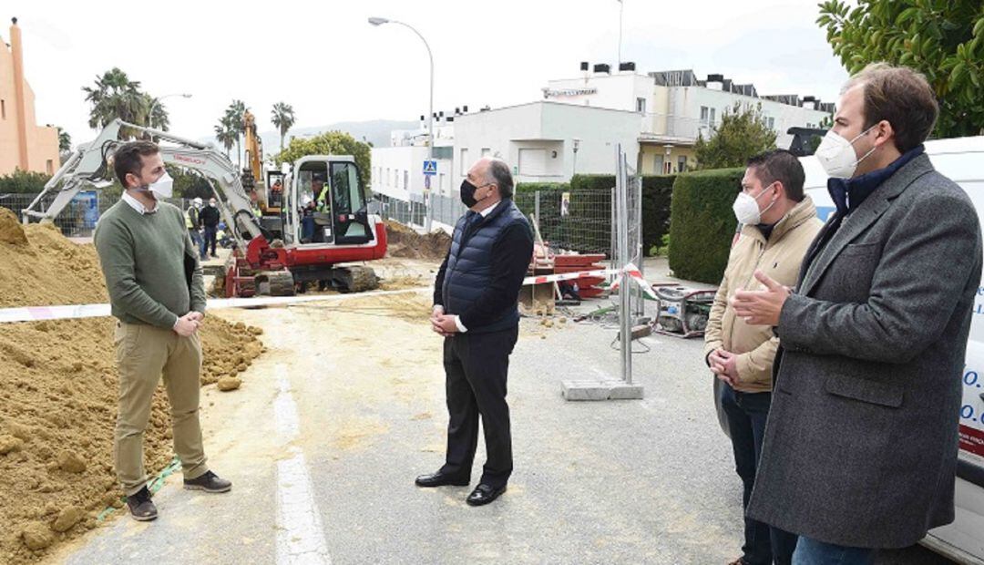 Landaluce en el inicio de las obras.