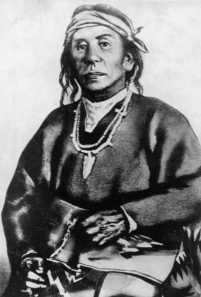 (Original Caption) Cochise (1812?-1874), American Apache Chief. Undated copy of a painting.