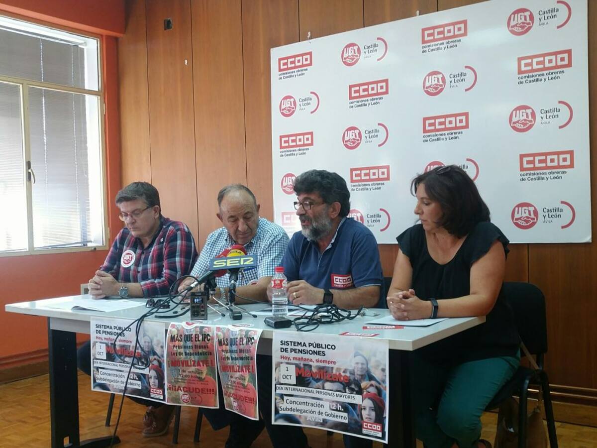 UGT y CCOO reivindicarán unas pensiones dignas con una manifestación
