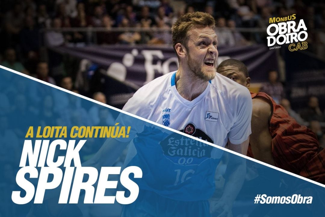 El pívot sueco Nick Spires seguirá una temporada más en el Monbus Obradoiro