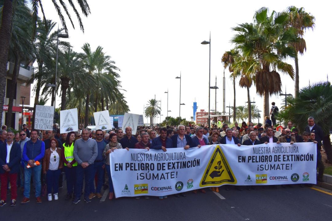 Manifestación de los agricultores de Almería.