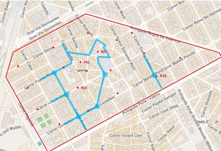 Mapa de la ZAS de Russafa