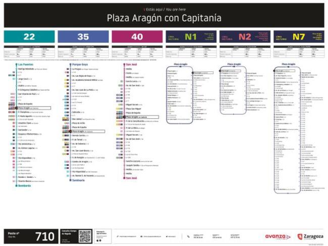 Este es el aspecto de la nueva información de cada ruta en las marquesinas