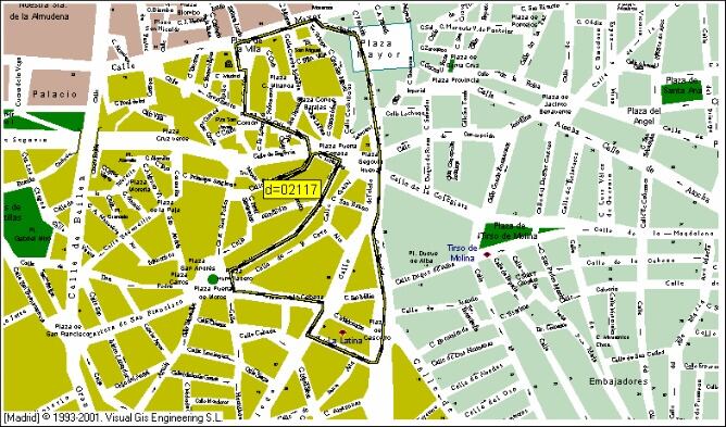 Plano del recorrido de la procesión 'Nuestro Padre Jesús Nazareno El Pobre y María Santísima del Dulce Nombre'. Jueves Santo a partir de las 19:00 horas.