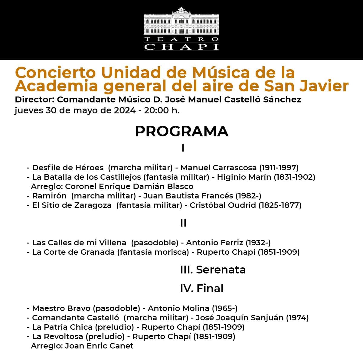 Programa del concierto