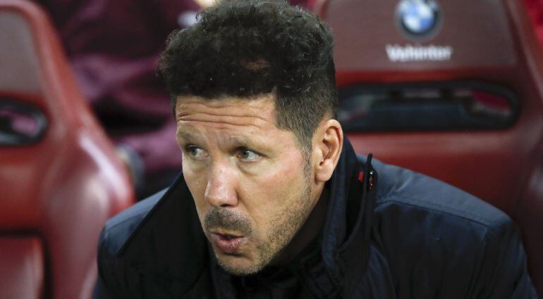 Diego Pablo Simeone, durante el último encuentro del Atlético de Madrid ante el Villarreal