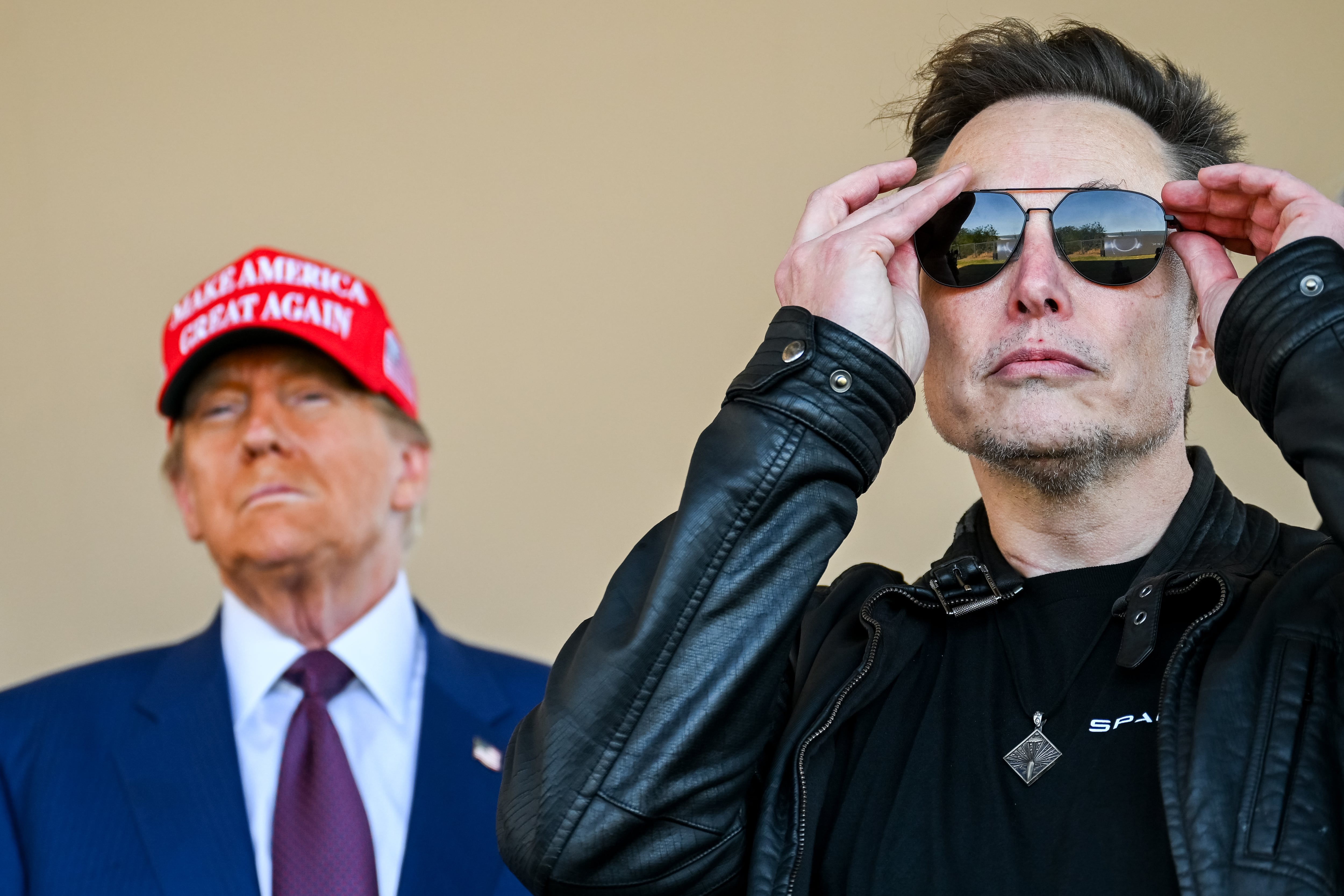 Elon Musk y Donald Trump durante un lanzamiento de Space X.