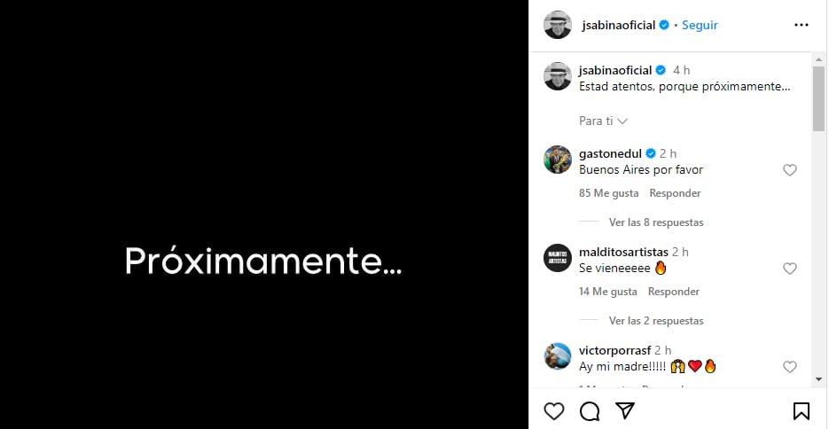 La última publicación de Joaquín Sabina en Instagram