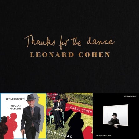 Montaje de las portadas de los últimos cuatro discos de Leonard Cohen