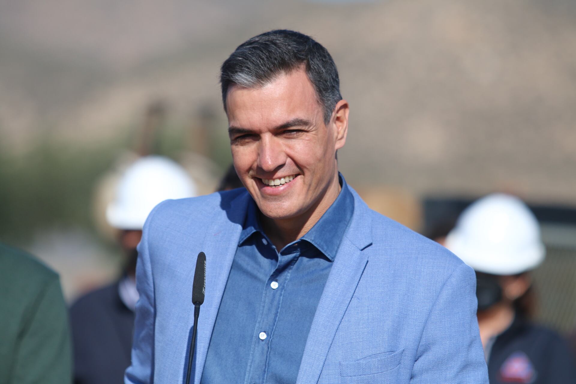 El presidente del Gobierno, Pedro Sánchez, en el acto en Níjar