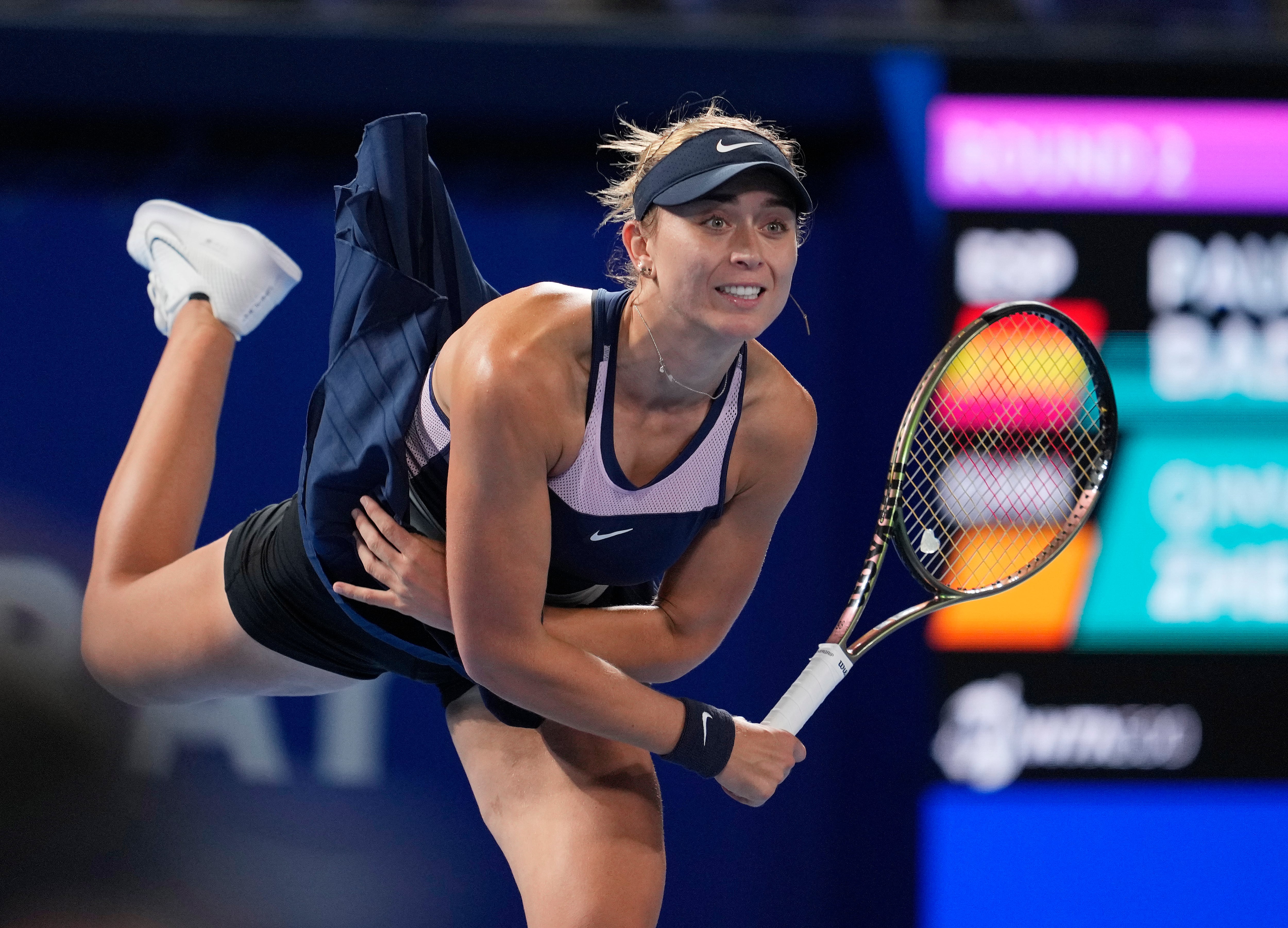 Paula Badosa, durante su partido contra Zheng Qinwen en Tokio