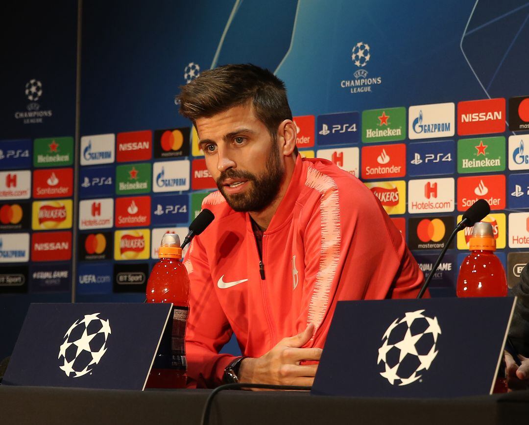 Piqué, durante la rueda de prensa.