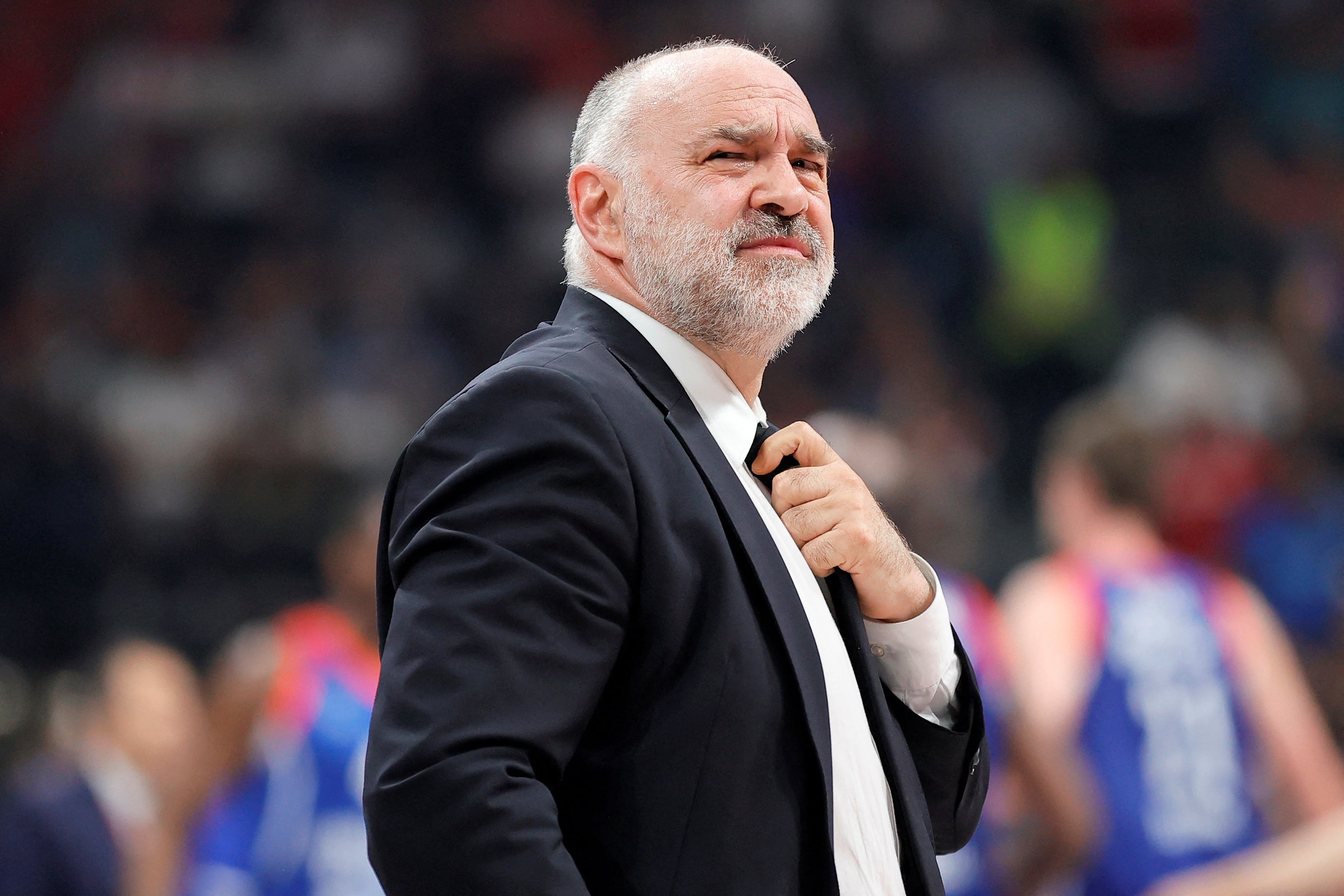 Pablo Laso durante un partido con el Real Madrid