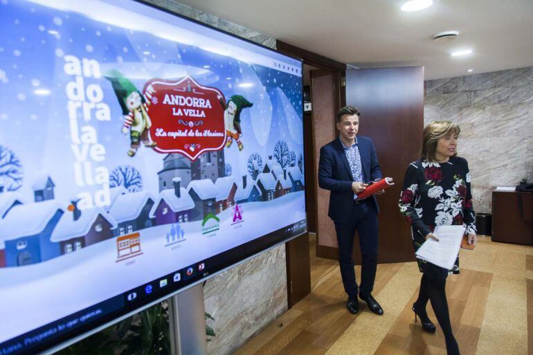 Els cònsols en la presentació del Poblet de Nadal que s'inaugurarà a Andorra la Vella l'1 de desembre amb més de 200 propostes.