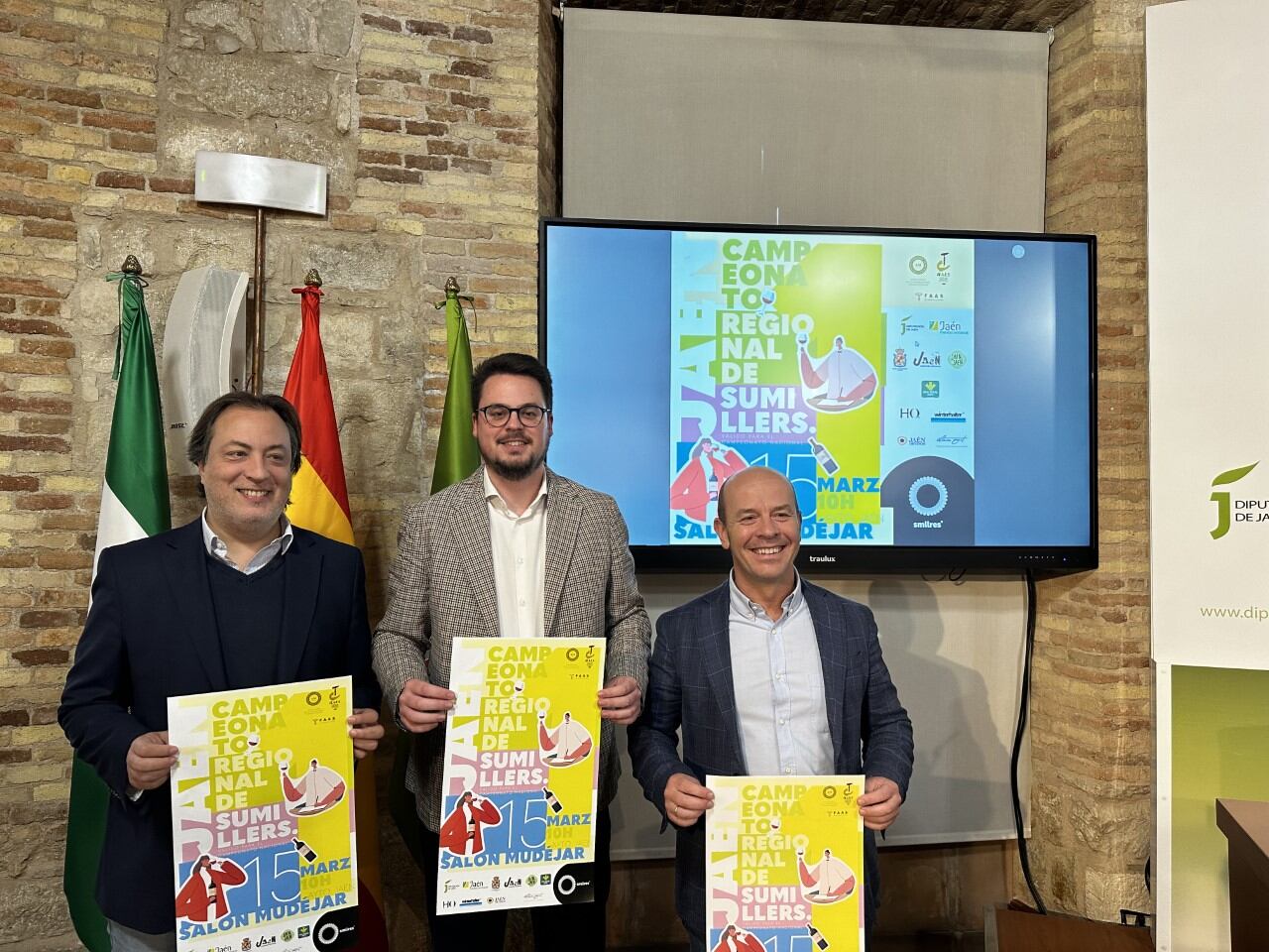 José Manuel Higueras, Francisco Javier Lozano y Marcos Reguera en la presentación del Campeonato Regional de Sumillers.