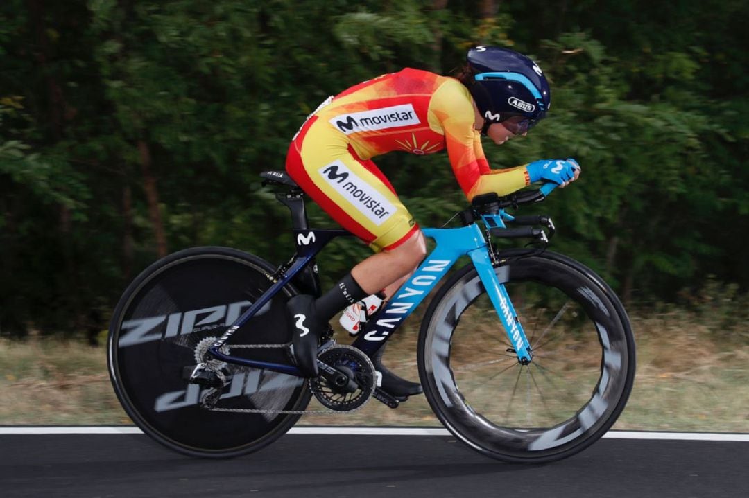 Lourdes Oyarbide en la crono individual de Imola.