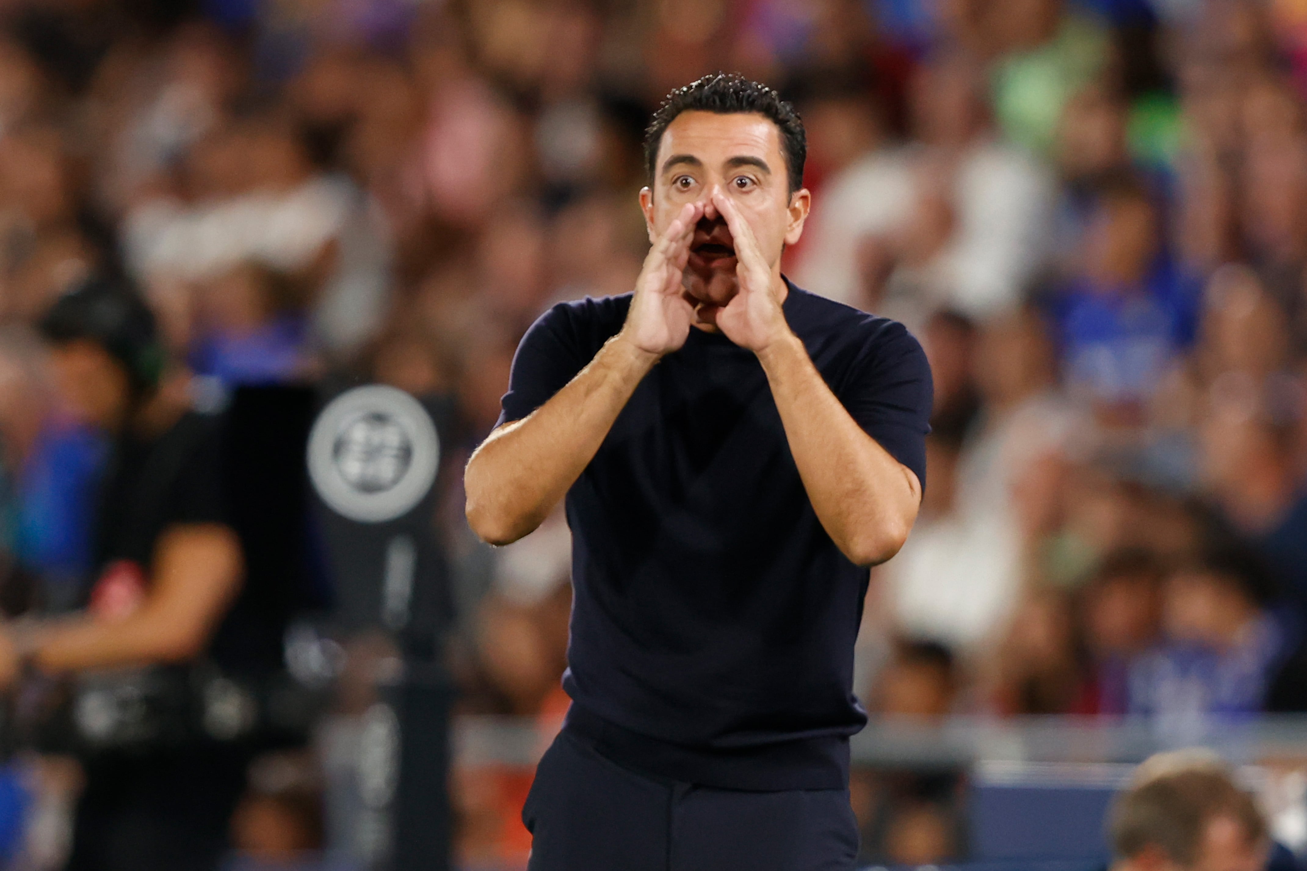 Xavi Hernández, durante el partido ante el Getafe.