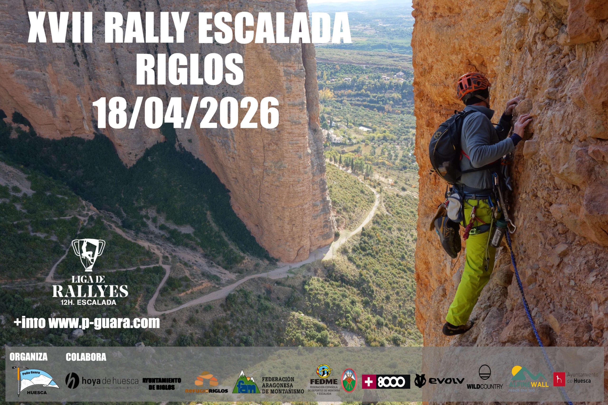Cartel de las 12 horas de Escalada en Riglos