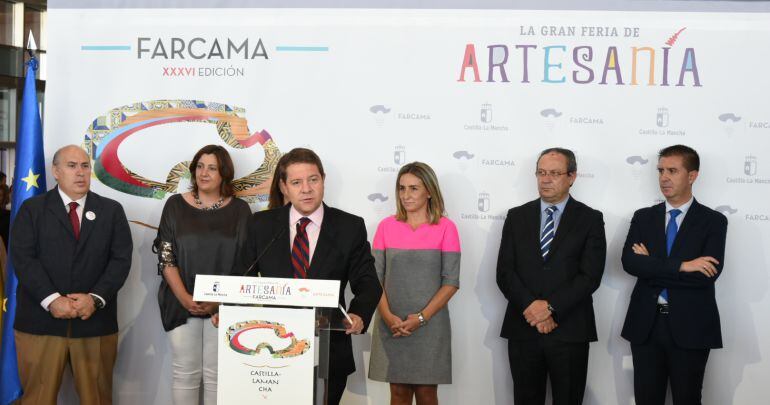 El presidente de Castilla-La Mancha, Emiliano García-Page, durante la inauguración de FARCAMA