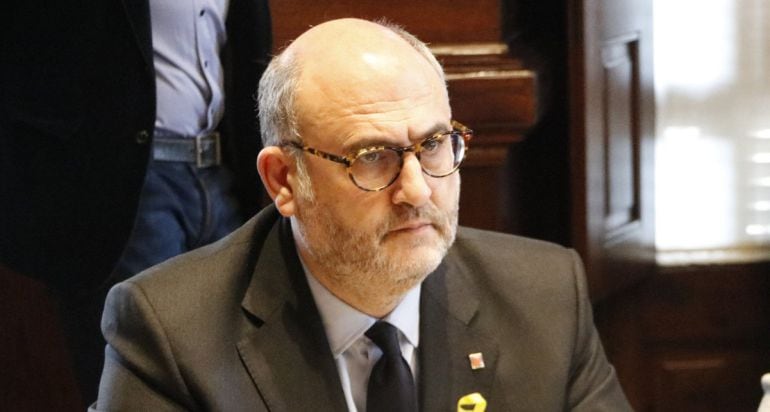 Eduard Pujol a la reunió de la Junta de Portaveus del 6 de febrer de 2018