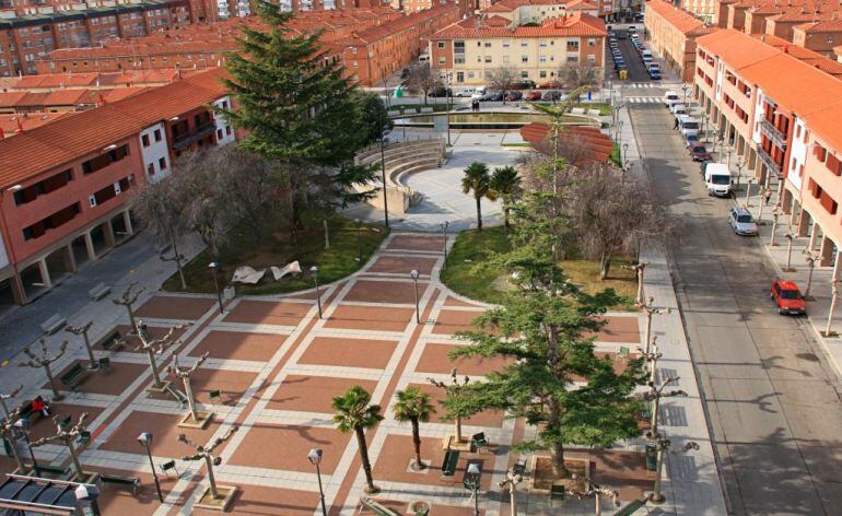 Plaza de San Juanillo en el barrio del mismo nombre en Palencia