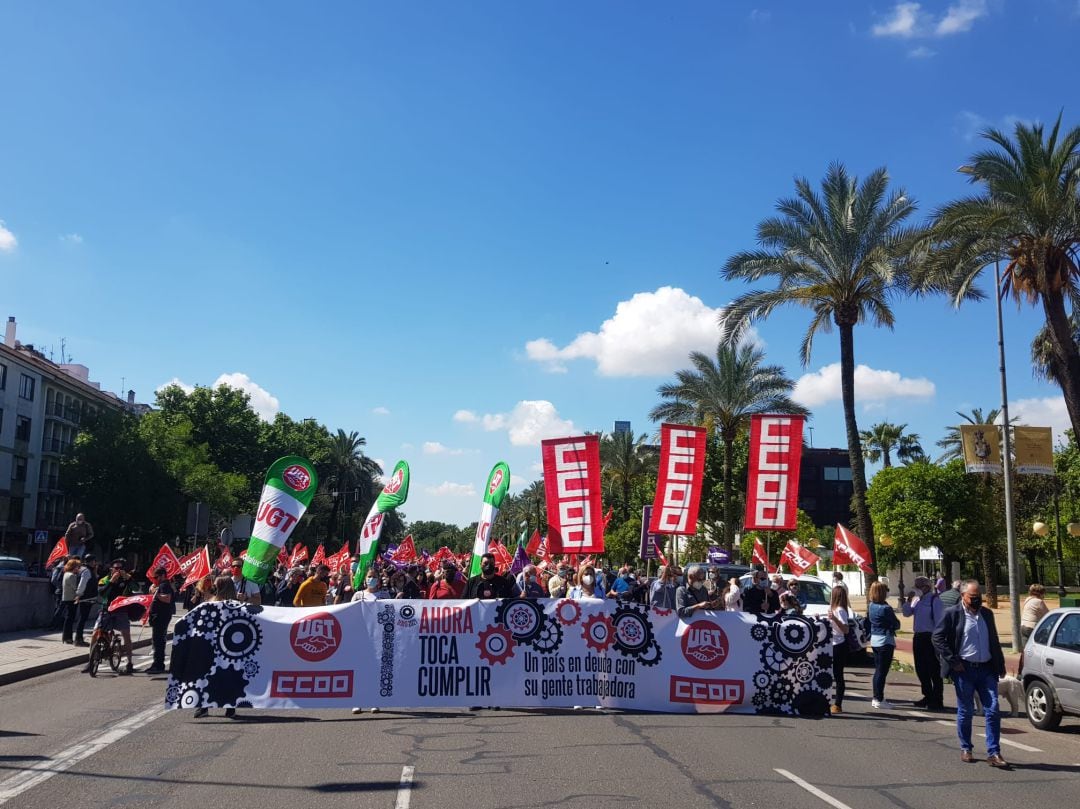 Cabecera de la manifestación del 1 de mayo en Córdoba