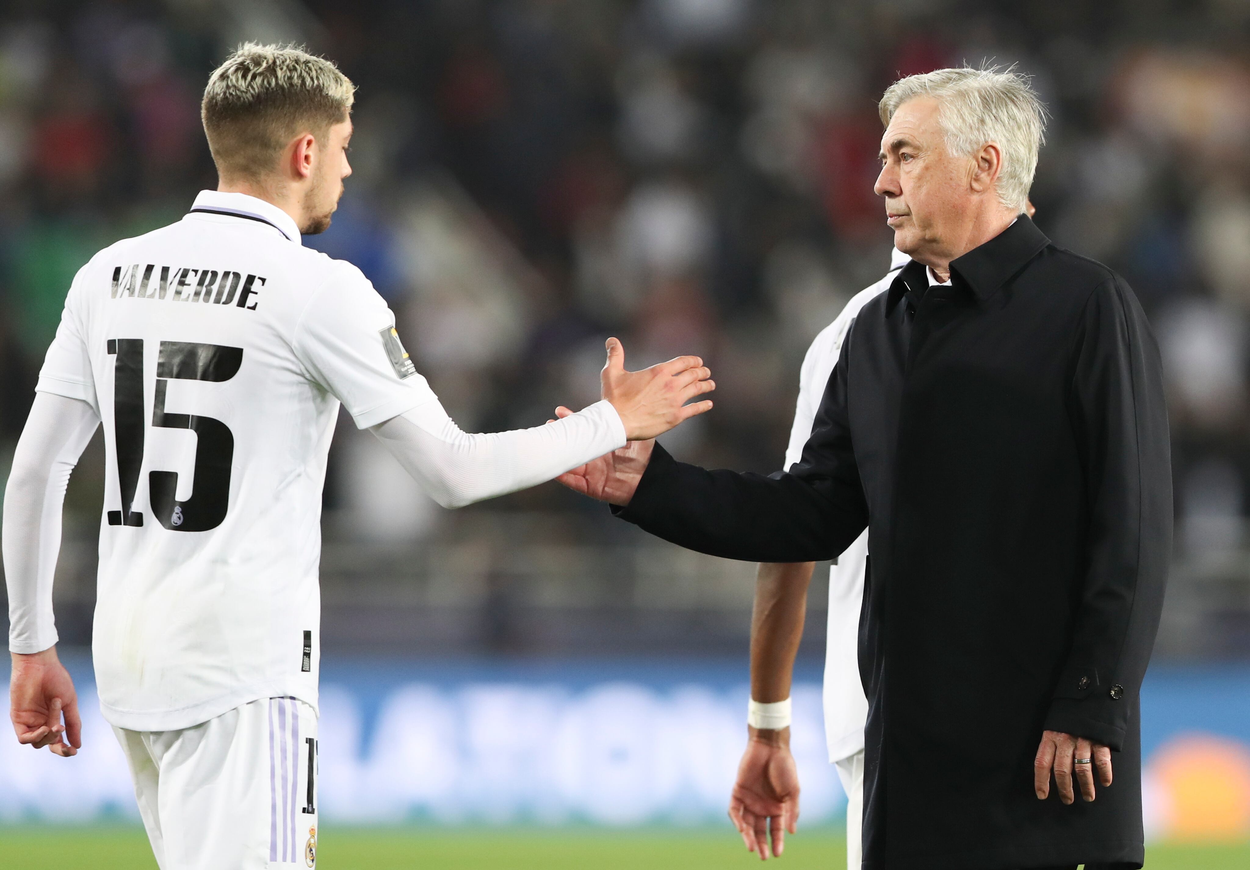 Fede Valverde y Carlo Ancelotti.