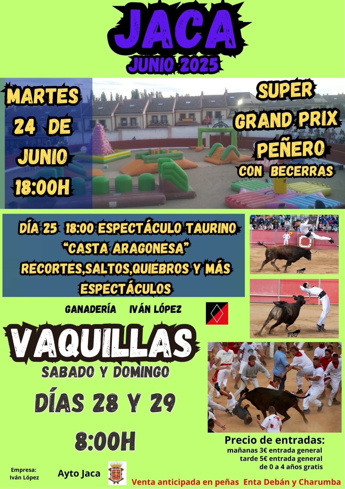 Espectáculos taurinos Santa Orosia y San Pedro 2025