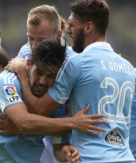 Nolito celebra su gol ante el Madrid