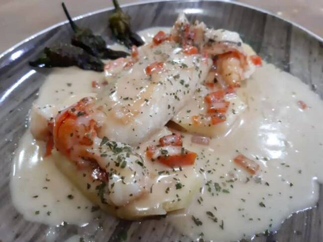 Rape con salsa de gambas