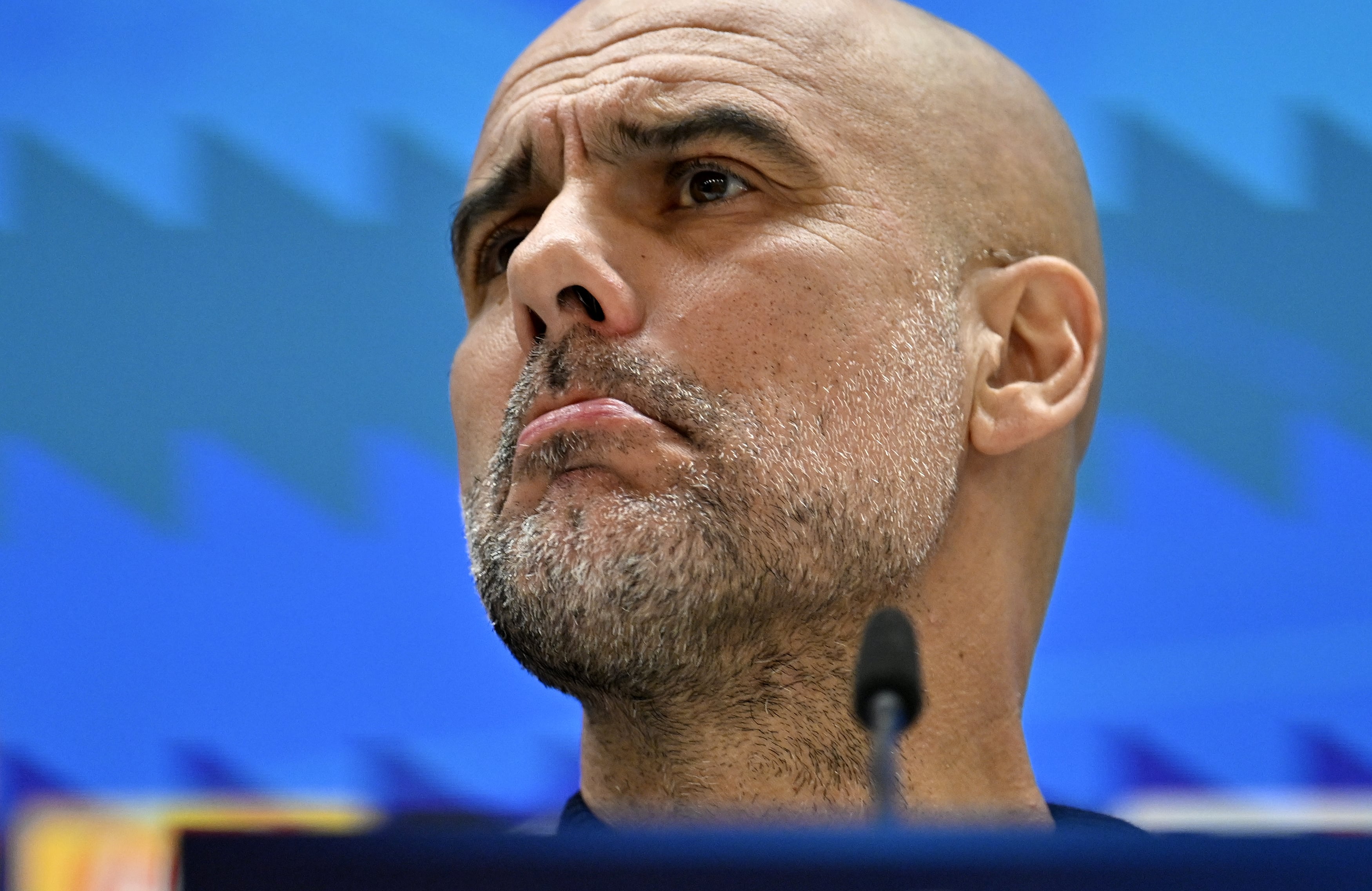 Pep Guardiola responde a las preguntas de la prensa antes del Madrid-City de Champions