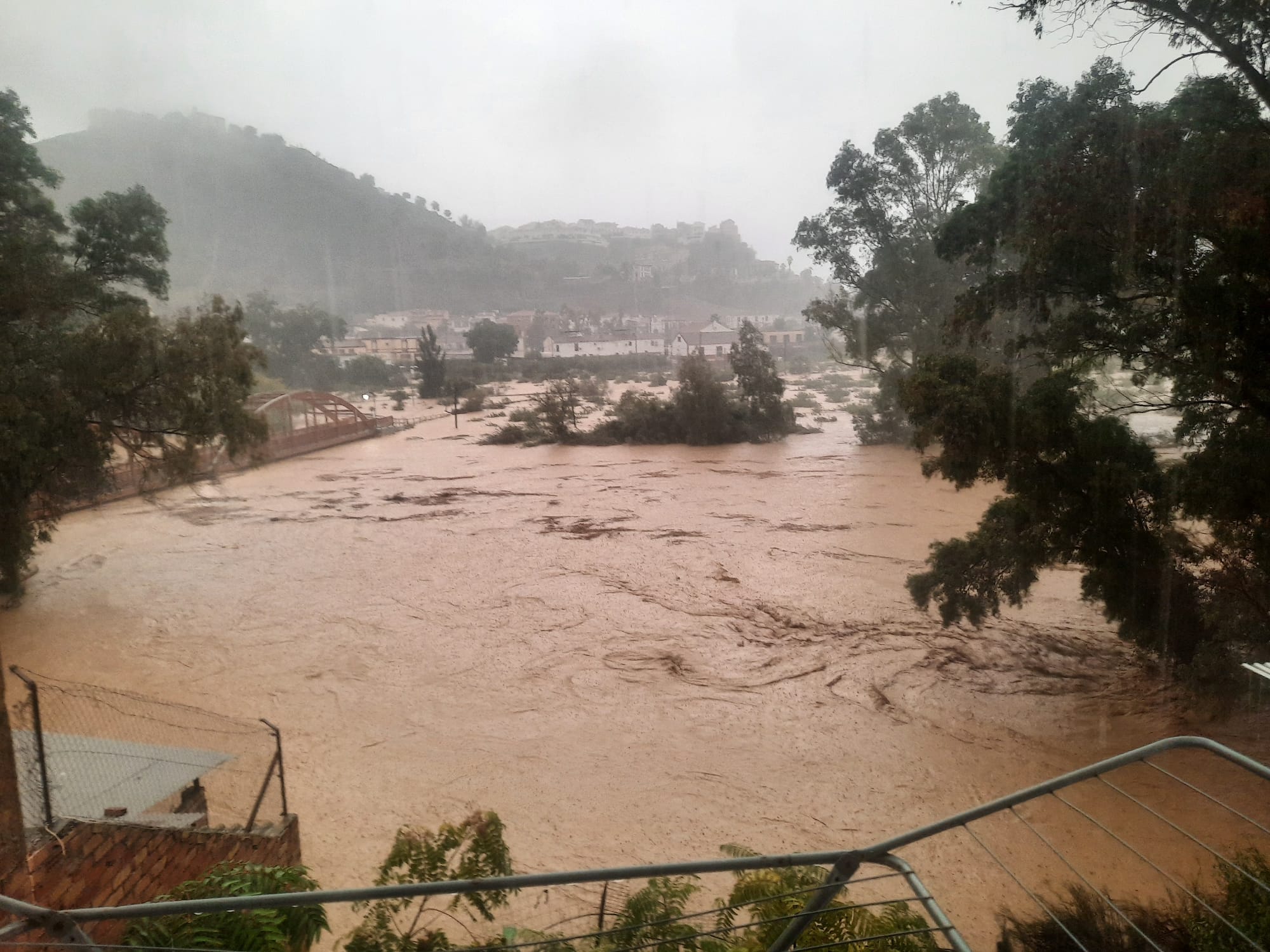 Situación del río Guadalhorce a su paso por Álora (Málaga)