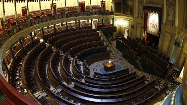 Vista general del hemíciclo del Congreso de los Diputados.