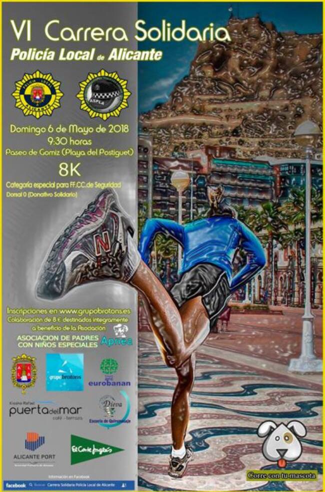 Cartel de la carrera Solidaria de la Policia Local de Alicante