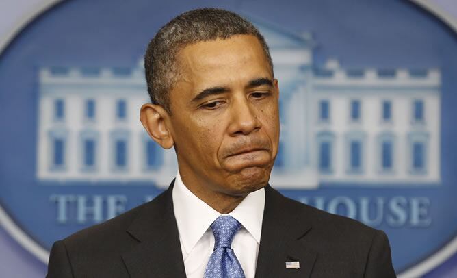 El presidente de EEUU, Barack Obama en la rueda de prensa en la Casa Blanca.