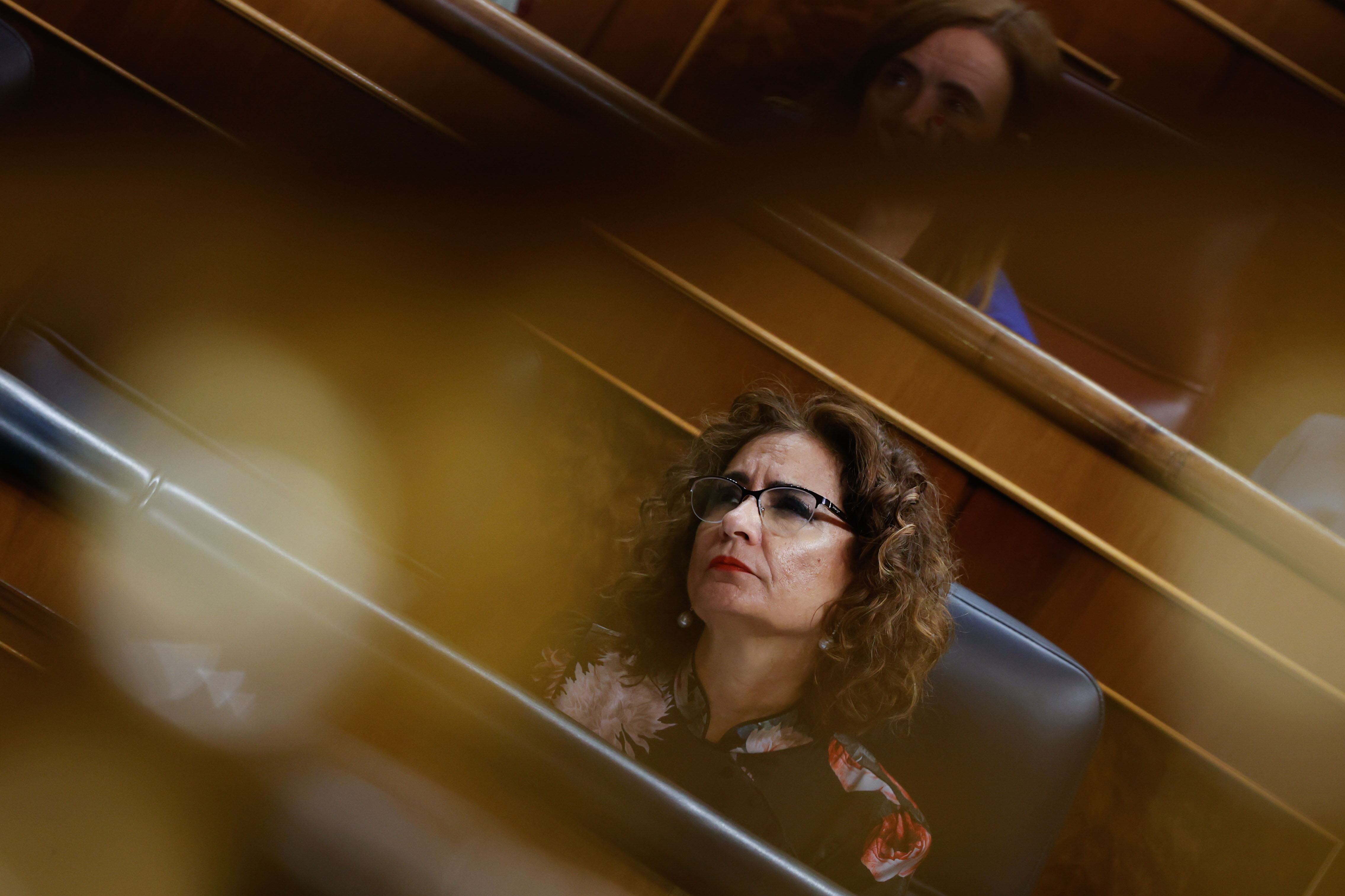 La ministra de Hacienda, María Jesús Montero, durante su intervención este jueves en el Congreso