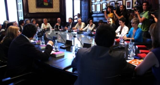 Un moment de la Junta de Portaveus on s'ha decidit sobre la compareixença de Jordi Pujol