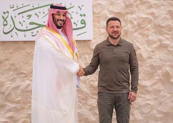 El príncipe saudí junto a Zelenski