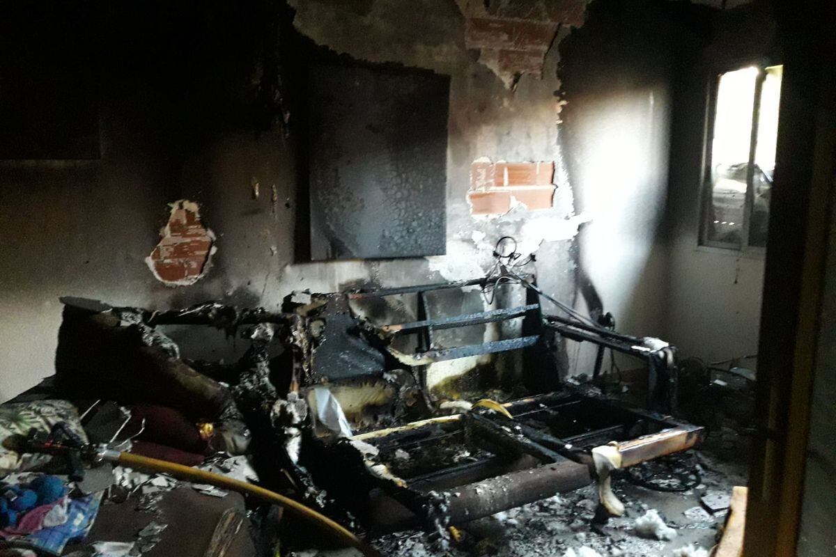 Imagen donde se inició el fuego en la vivienda