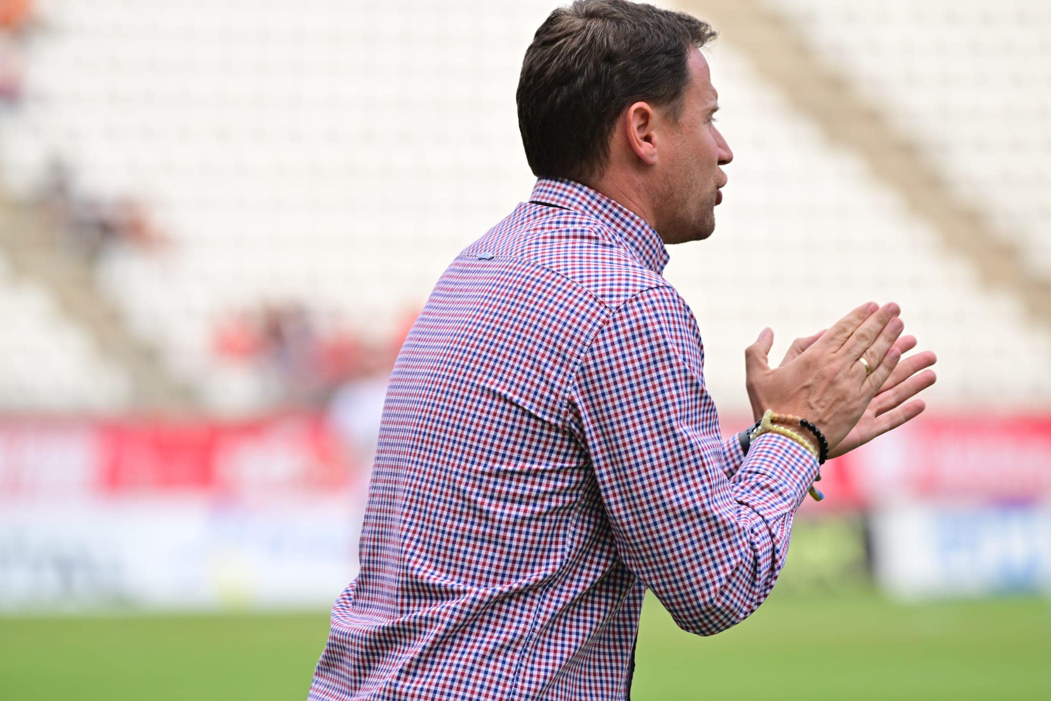 Mario Simón en un partido del Real Murcia