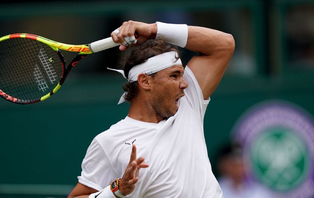 Nadal, durante el partido contra Tsonga.