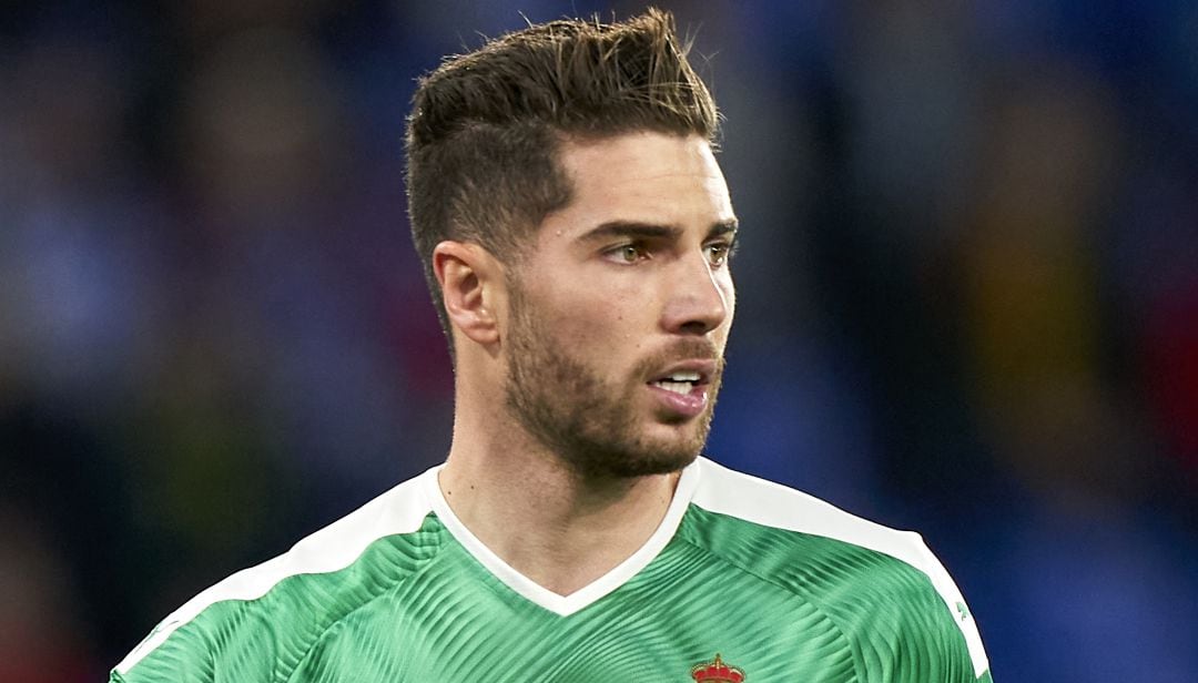 Luca Zidane, durante un partido entre el Racing de Santander y el Deportivo. 