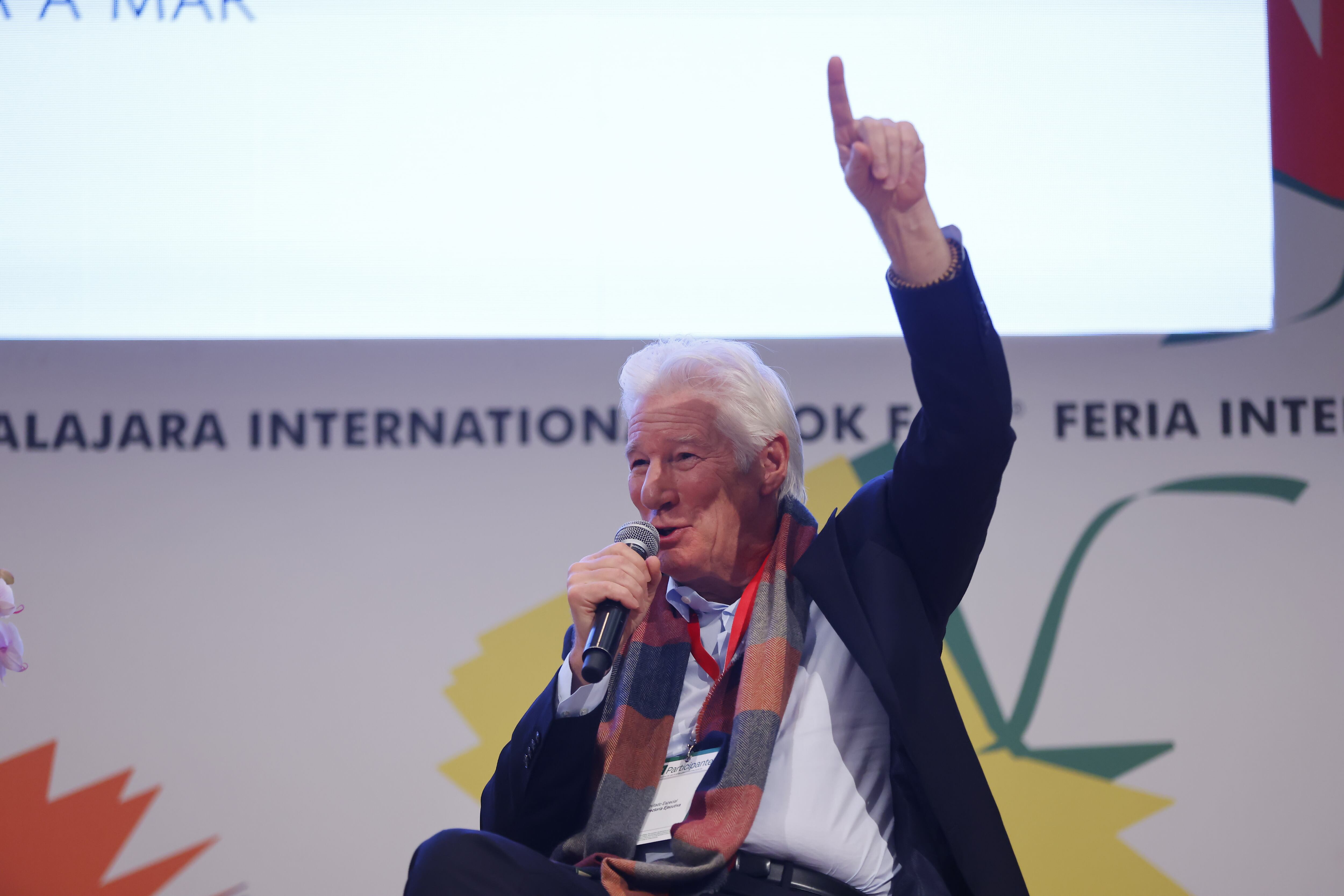 El actor estadounidense Richard Gere, durante la 39 edición de la Feria Internacional del Libro de Guadalajara, Jalisco (México).
