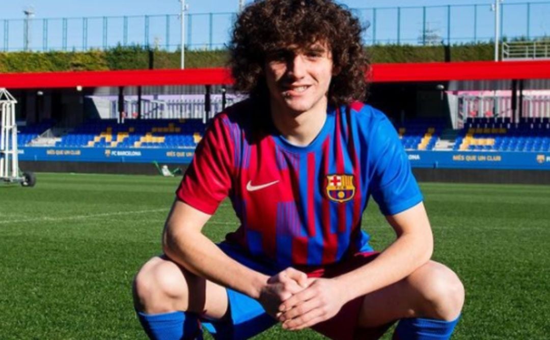 Fabio Blanco con la camiseta blaugrana