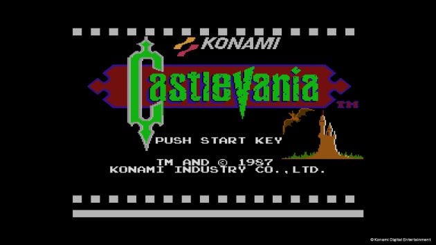 Pantalla de título del primer Castlevania