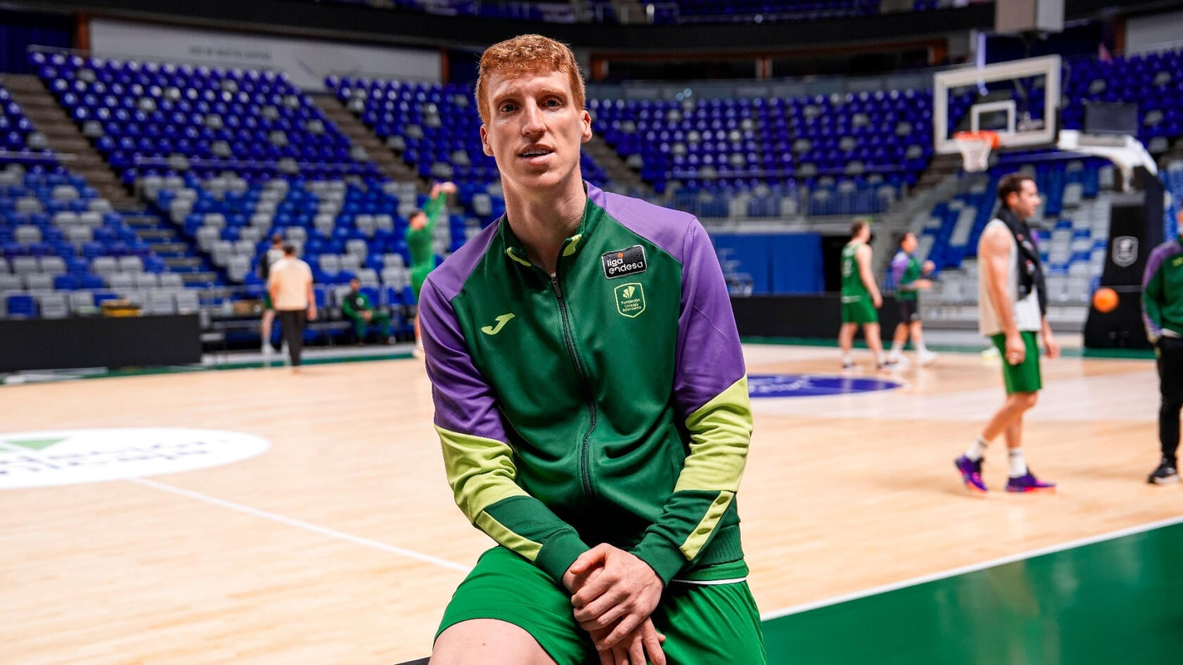 El base del Unicaja Alberto Díaz, en la última sesión antes del partido contra el Alba Berlín