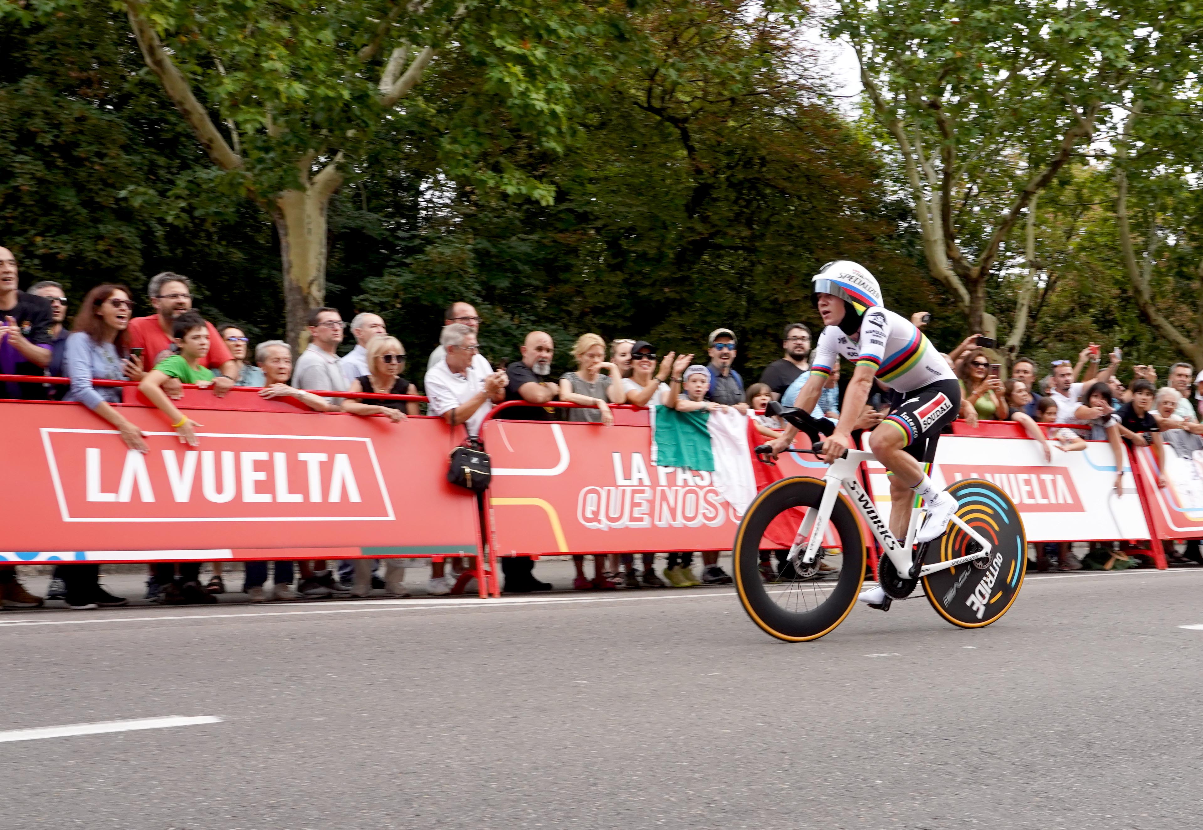 Imagen de archivo. Remco Evenepoel en la llegada en Valladolid de la  X etapa de la Vuelta Ciclista a España